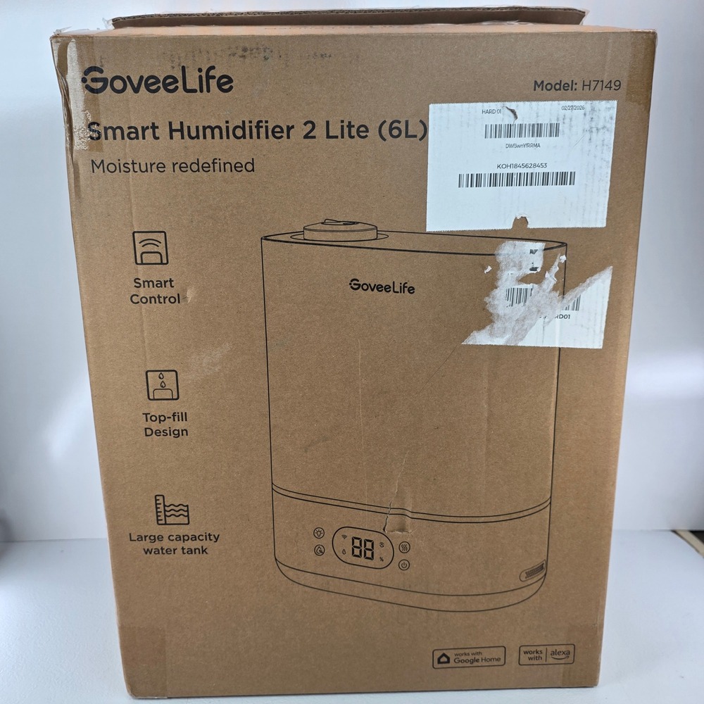 GoveeLife Smart Humidifier 2 Lite 6L White H7149 App Control Alexa Google Home
